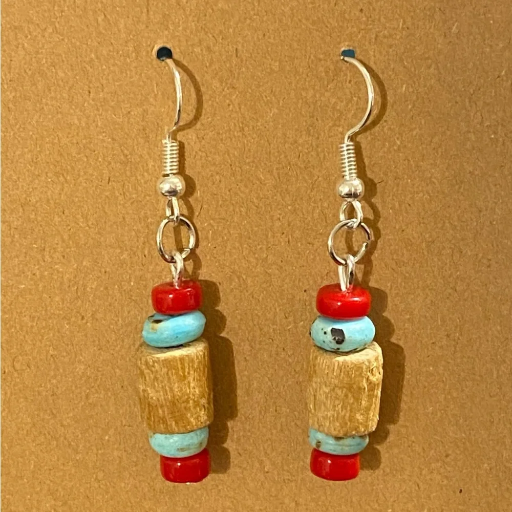 Handmade Dangle Earrings with Beaded Elements